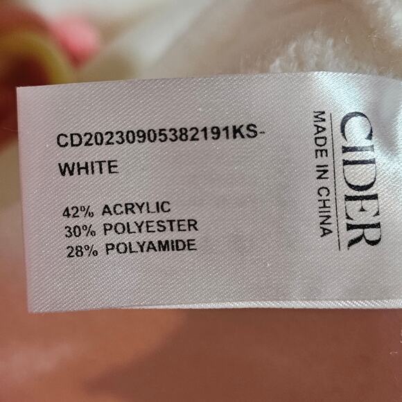 Cider Oversized Cream Bow Sweater Multicolored Applique Size M - Picture 5 of 8